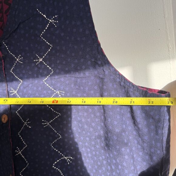 Vintage Reversible Vest Womens Large Beaded Embroidered 90s Double Sided Boho - Picture 4 of 16